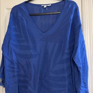 Chico's woman’s Blue top  with Tassels